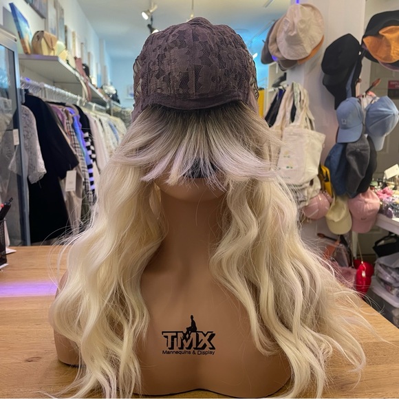 Human hair platinum blonde with dark root wig main image 11
